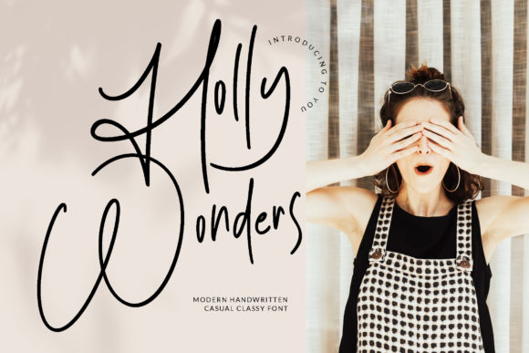 Holly Wonders Typeface: Elegant Script for Boutique Branding