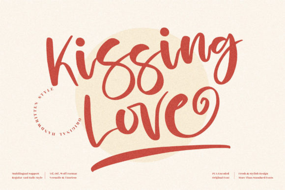 Kissing Love: A Playful Script Handwritten Font for Creative Branding