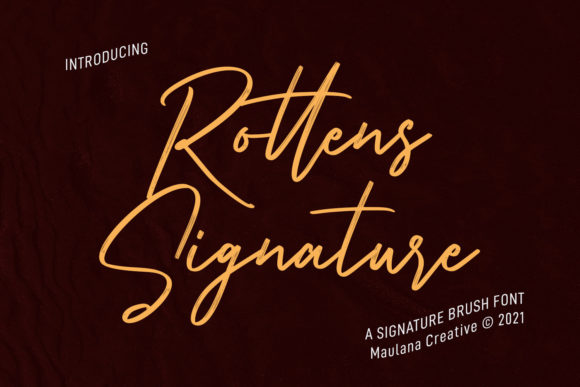 Rottens Signature Typeface for Editorial Design